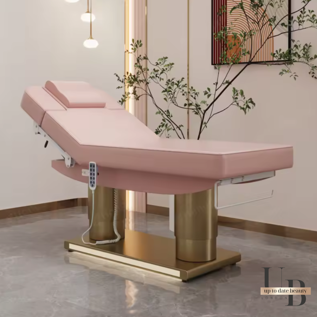 The Luxe Rose & Gold Aesthetic Medicine Bed Set (Bed + Stool)