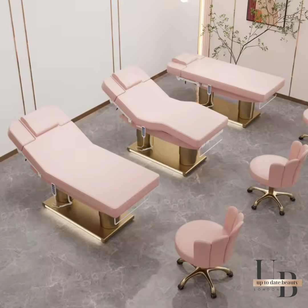 The Luxe Rose & Gold Aesthetic Medicine Bed Set (Bed + Stool)