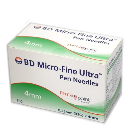 32g 4mm BD Micro-Fine Ultra Pen Needles Penta Point - 100 Pcs.